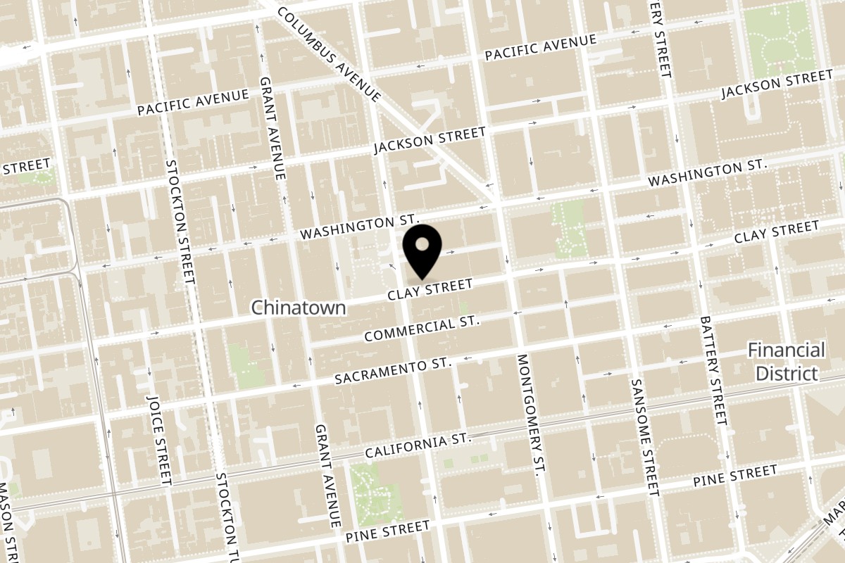 Map showing the location of HINODEYA Ramen & Bar SF Downtown on 680 Clay St in San Francisco